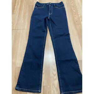 Womens Jeans Size 8 Dark Blue Boyfriend Double Button Flat Front Boston Proper